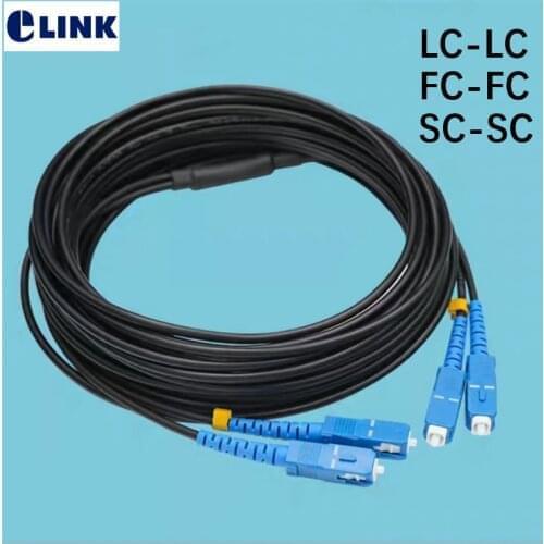 250mtr TPU Fiber optic Patchcords waterproof LC SC FC 2 core Armored patch lead cable Outdoor Singlemode FTTA jumper SM DX 3.3mm