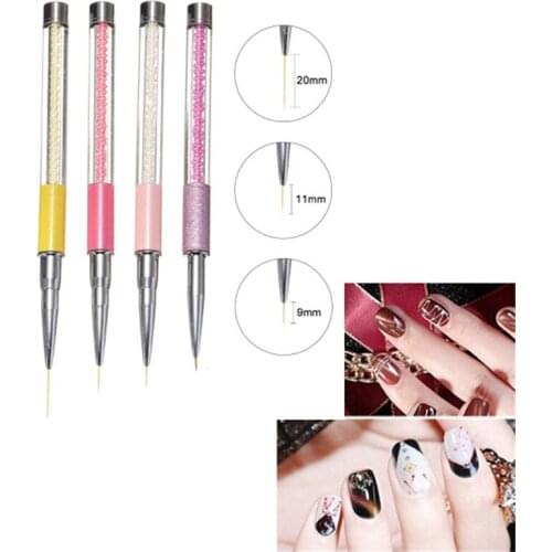 5/9/11 / 20MM Acrylic Beads Handle Nail Art Liner Brush French Lines Stripes Painting Drawing Pen Manicure Tools