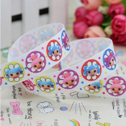 7/8'' Free shipping lala fairy dots printed grosgrain ribbon hair bow diy party decoration wholesale OEM 22mm B264