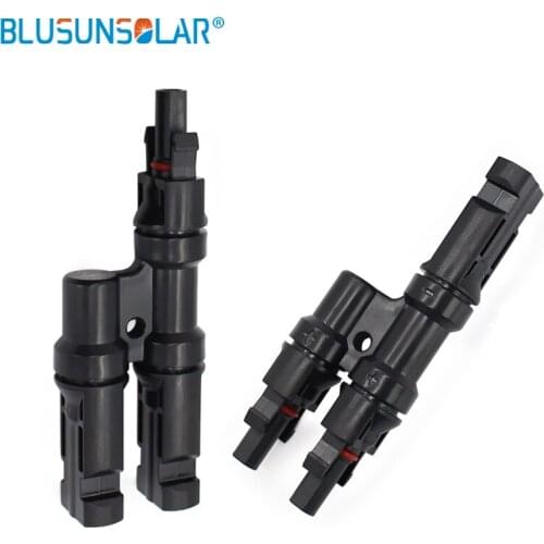 Blusunsolar 10 Pairs 2 In 1 T Branch Connector TUV Approval Tyco Connector T Branch Solar PV Connector For Solar System
