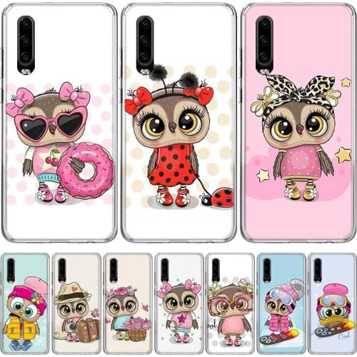 Cute Owl Hearts Lover Phone Case for Huawei P40 P30 P20 Mate 30 20 10 Pro P10 Lite P Smart Z + 2019 Gift Coque Cover Capa
