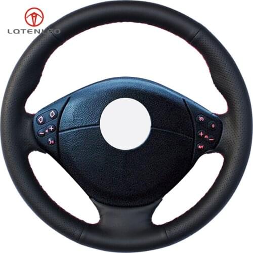 LQTENLEO Black Artificial Leather Steering Wheel Cover for BMW M Sport E36 Z3 M3 E36/5 E36/7 E36/8 E31 E39 E38 M5 E39 1995-2002