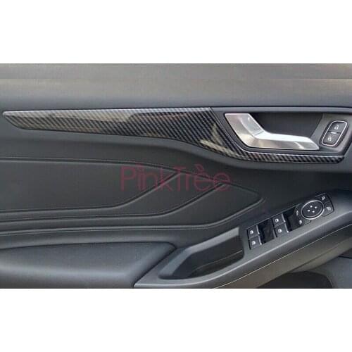 For Ford Focus 2019 MK4 Carbon Fiber Color Interior Door Strip Cover Car Styling Accessories