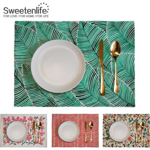 Rural style Home Insulation Placemat Cotton Linen Table Pad Coffee Pad Kitchen Accessories Decoration Home Pad Coaster Customize
