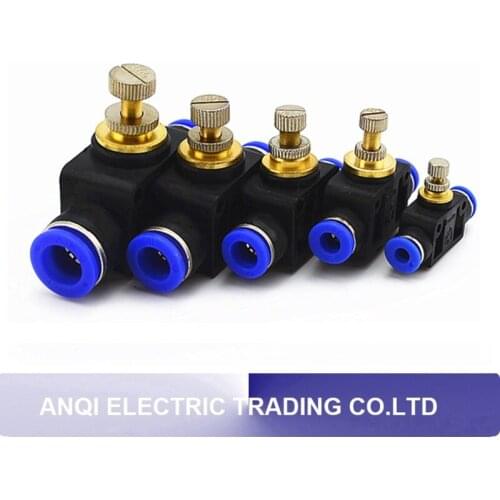 10pcs/lot throttle valve SA 4-12mm LSA-6 SA4 SA6 SA8 Air Flow Speed Control Valve Tube Water Hose Pneumatic Push In Fittings