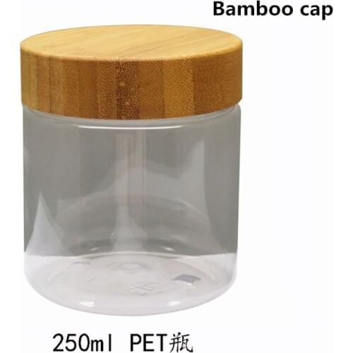 250ml Honey Jar, Dried Flower Seasonings, Food Bottling, 250G PET Bottle, Facial Mask, Cream Bottle With natural bamboo cap