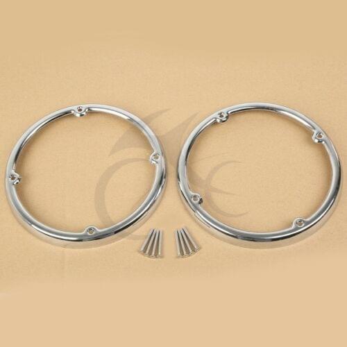 Motorcycle Chrome Speaker Trim For Harley Touring Road King Road Electra Street Glide 1983-2021