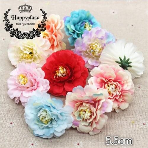 10pcs 5.5cm Peony Flower Head Artificial Silk Flower Handmade DIY Wedding Home Decoration