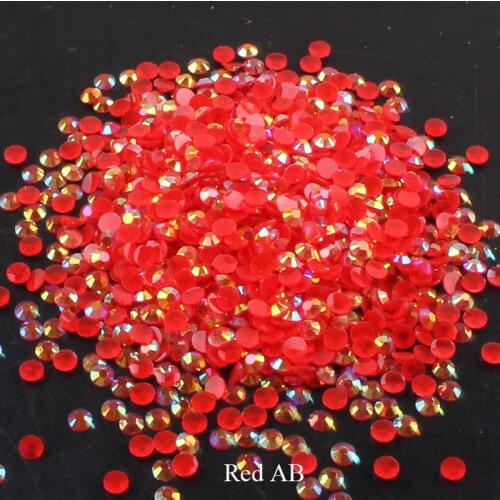 FlatBack Resin Nail Art Red AB Glue on Rhinestones Non HotFix Strass Stones and Crystal Applique Stones for Clothes Decoration E