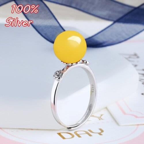 Sterling Silver Color 925 White Gold 6mm/7mm/8mm Cabochon Rings for Amber Opal Agate Turquoise Fine Jewelry Wholesale