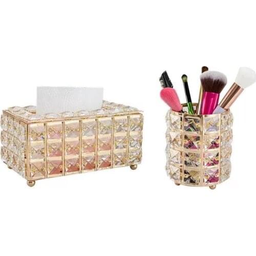 Tissue Box Makeup Brush Holder Crystal Cube Tissue Box Used in Bedroom Office Hotel Cafe Coffee Dropshipping