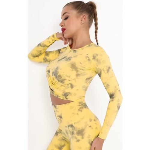 Summer Gym Training Running Yoga Fitness Tops Sweat-Absorbing And Breathable Sports Long sleeve Women Skinny Tight Fast-Drying