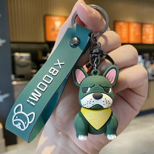 Fashion French Bulldog Keychain Cartoon Dog Keychains For Women Bag Charm Trinket Men Car Key Ring Key Chain Wholesale