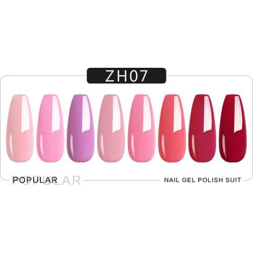 Arte Clavo 8PCS Nail Gel Polish Set Soak Off Long Lasting For Varnish Hybrid UV LED 8ML Manicure Nail Art Red Nail Polish Kit