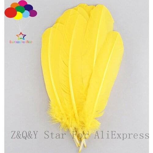 Natural 25-30CM turkey nest feather dyed yellow DIY craft accessories feather
