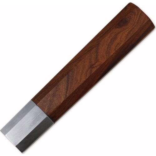 Natural wooden home kitchen DIY semi-finished Damascus kitchen knife with octagonal handle