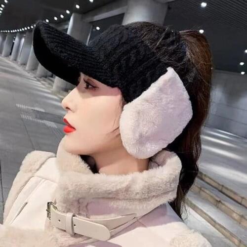 New hat autumn and winter fashion ear protection empty cap Beanies girl warm hat