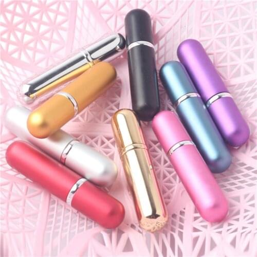 5ml Refillable Portable Travel Mini Atomiser Empty Perfume Bottle Scent Tube Portable Lipstick Shape & Round Head Design