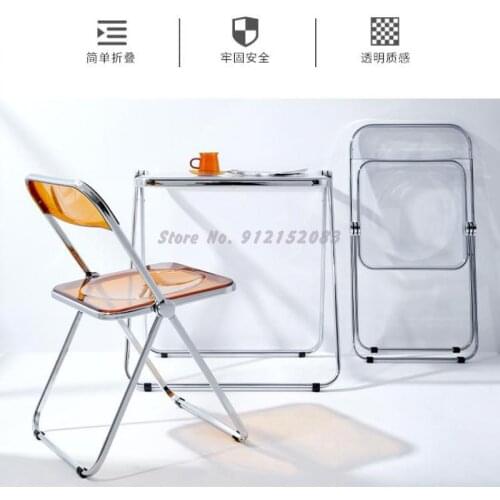 Transparent chair acrylic dining chair net red stool ins wind backrest makeup chair clothing store photo chair folding chair