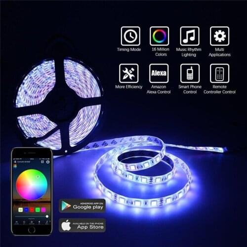 LED Strip Light Flexible Ribbon Led Light Strip RGB Tape Diode Energy saving environmentally app bluetooth WIFI Controller 5z