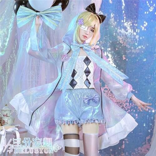 In Stock Alice in Wonderland Laser Boy Cosplay Costume Sweet Love Lolita Dress Halloween Uniform H