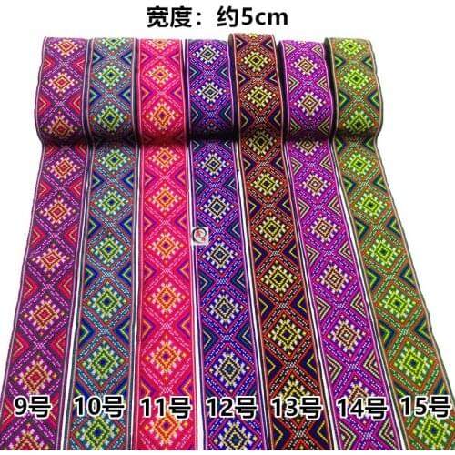 High Quality 12 Gemischte Designs 5CMX8YARDS Embroidery webbing lace Polyester Woven Jacquard Ribbon DIY Clothing Accessories