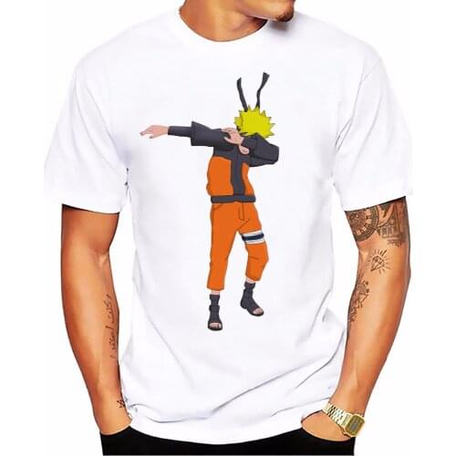 Dabbing Konoha Shinobi funny t shirt men white Casual plus size tee shirt homme cute manga Kakashi DAB dance tshirts mens