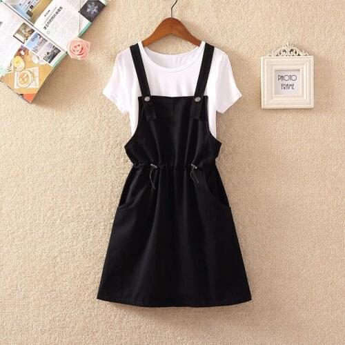 2021 New Summer Ladies Suit Women Fashion White T Shirt Tops + Solid Elastic Waist Skirt Korean Style Casual Two Pieces Set Q78