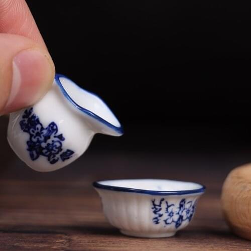 1/12 Dollhouse Miniature Mini Ceramic Kettle Bowl Model Kitchen Toy Tableware(1 or 2pcs)