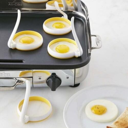2 Pcs Kitchen Cooking Nonstick Silicone Fried Egg Mold Rings Pancake Molds for Breakfast Lunch Dinner - with Handle