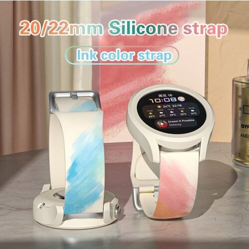 20mm 22mm ink color Silicone band For Samsung Active 2 40mm/45mm strap Galaxy watch 3 for Huawei watch GT GT2 42mm 46mm 3 Pro