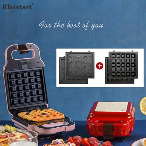 220V Electric Sandwich Maker Can Change Waffle Baking Tray Home Multi-function Non-stick Breakfast Cake Machine