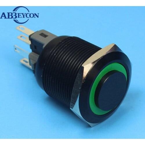2511F 25mm lighted vandal proof Push Button Switch 12v ring LED illuminated switch IP67 Metal Push Button Switch