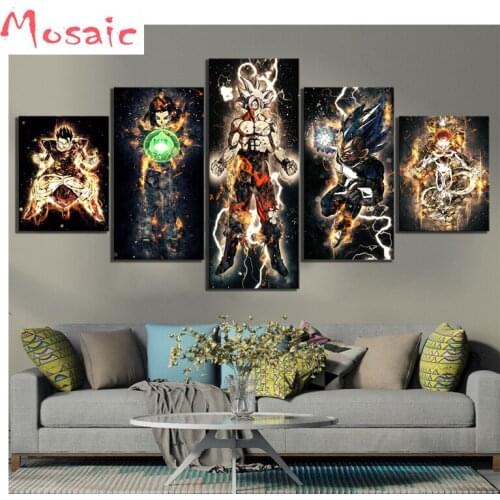 3d diamond mosaic japanese cartoon Anime 5d diy diamond painting boy picture 3d cross stitch diamond embroidery sale 5 pcs/set