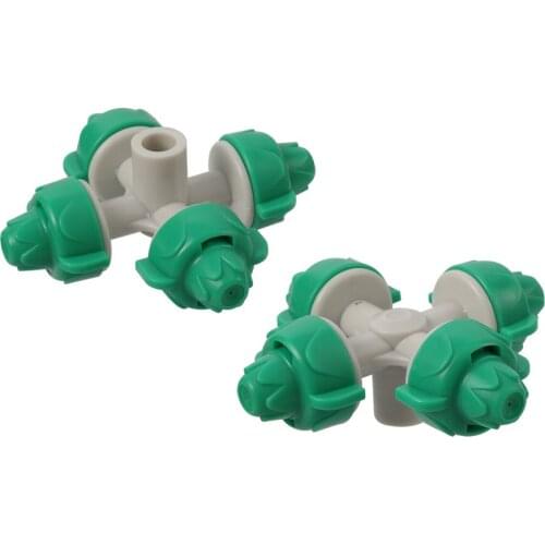 6mm Cross Atomizing Micro-nozzles Hanging Vertical Misting System Sprayer Irrigation Cooling Dust Removal Sprinklers 10Pcs