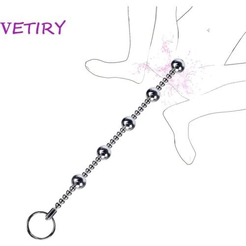 VETIRY 360mm Long Anal Bead Stainless Steel Anal Plug Orgasm Vagina Stimulator Pull Ring Butt Plug Toys Sex Toys for Women Men