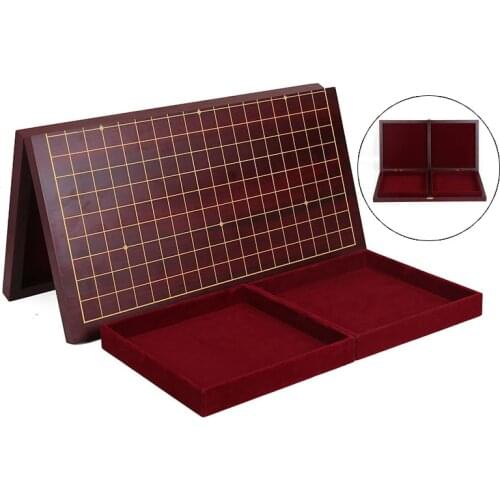 BSTFAMLY Wooden Foldable Go Chess 19 Road Chessboard 47*45*2cm Checkboard Old Game of Go Weiqi Board For 22mm Piece Checker GB06