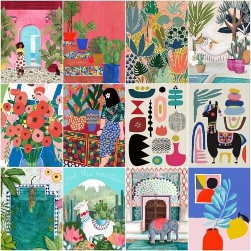 GATYZTORY Coloring By Number Abstract Drawing On Canvas Handpainted Painting Art Gift DIY Pictures By Number Animal Kits Home D