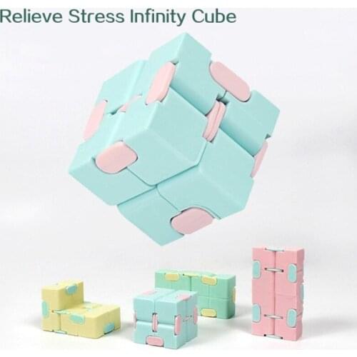 Puzzle Infinity Cube Fidget Toy, Macaron Color Matching Matte Toy, Durable Exquisite Decompression Toy All Ages