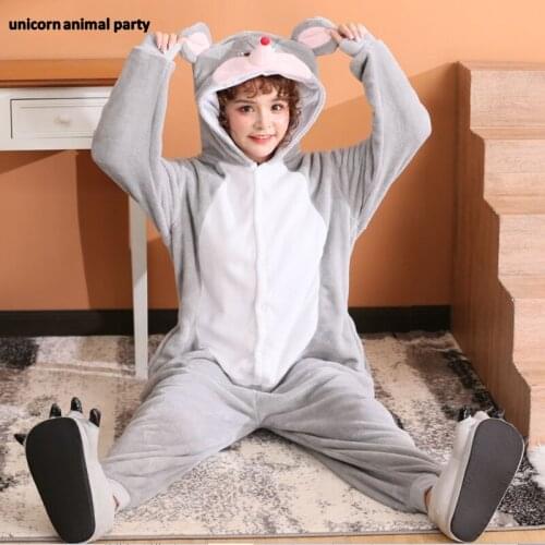 Kigurumi halloween boy girl Christmas Cosplay gray mouse Onesies Party Pajamas Pyjamas costumes carnival costume