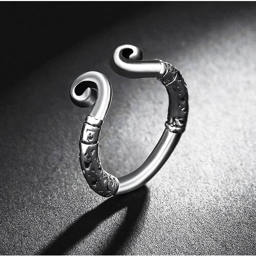Classic Wukong Wishful Gold Hoop Ring Vintage Stainless Steel Couple Rings Fashion Chinese Style Monkey King Jewelry