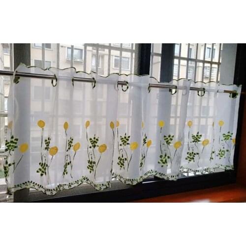Coffee Curtain Embroidery Window Screen Curtain Bedroom Window Curtain Short Curtain Finished