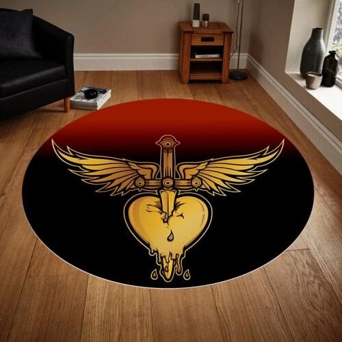 Bon Jovi pattern round carpet, non-slip floor carpet area rugs