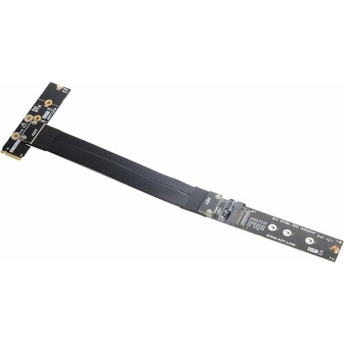 M.2 NVMe SSD Solid State Drive Extension Cable Extender 90 Degree Angled Supports PCI-E 3.0 x4 Full Speed