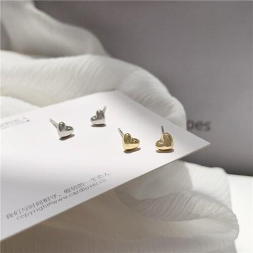 Girls Little Hearts Korean Earrings Love Sweet Studs Indian Jewelry