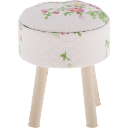 Miniature Stool Dinner Chair for 1:12 Dollhouse Living Room Decor Pretend Play Toy Accessories