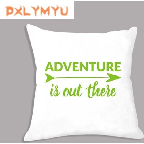 Fashion Square Sofa Bed Pillowcase Adventure Arrows Sign Life Quotes Print Modern Plush Soft Pillow Seat Cushion