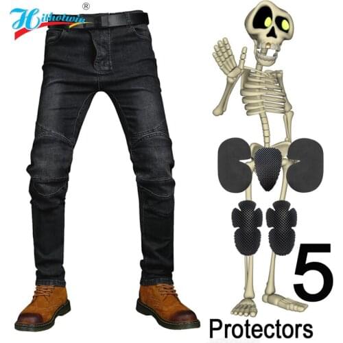 Motorcycle Pants for men Motocross trousers Motorcycle jeans shatter-resistant Enduro pants with knee Pads Protectors For coccyx