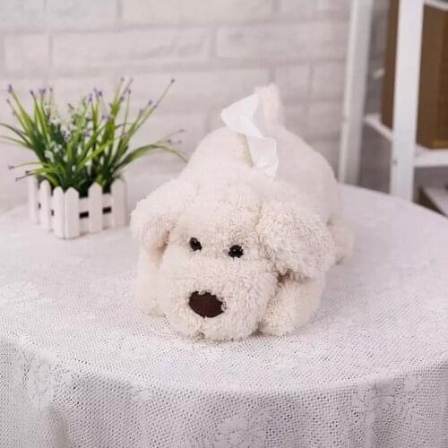 Nooer 40cm Plush Teddy Dog Toy Cute StuffedTeddy Dog Tissue Box Toy Napkin Holder Doll Home Decor Birthday Kids Friend Gift