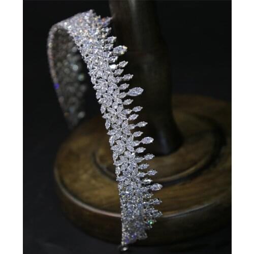 Simple Cubic Zircon Wedding Crowns Headbands Crystal Evening Hairbands Brides Hair Accessories Prom Jewelry